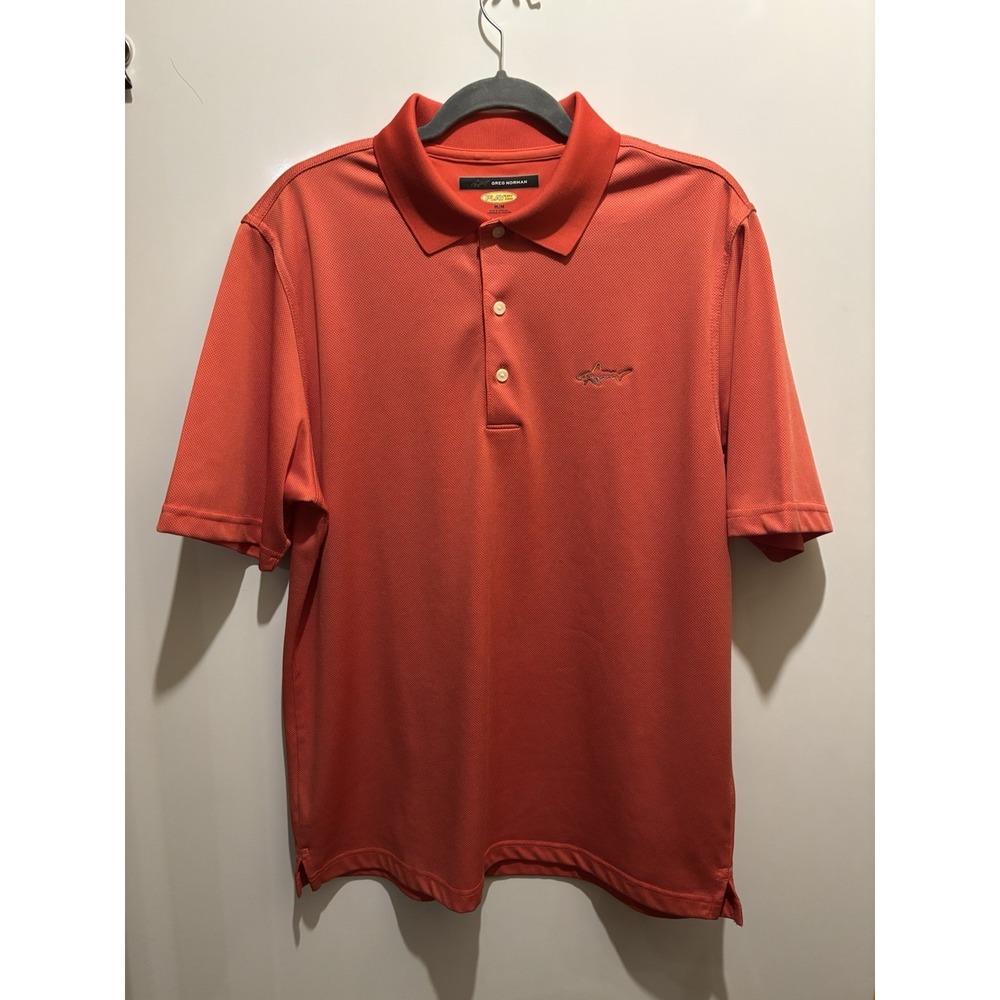Greg Norman Play Dry Mens Size Medium Polo Orange